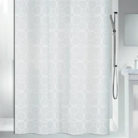 Spirella FILIGRAN sprchový závěs abstraktní motiv šedý / 240 x 180 cm / polyester (7610583163349)