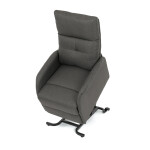 Křeslo polohovací, eletrické, šedá látka.