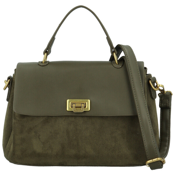 Módní dámská koženková kabelka do ruky Gabris, tmavě zelená