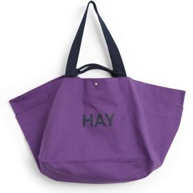 HAY Bavlněná taška Weekend Bag L Purple, fialová barva, textil
