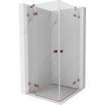 MEXEN/S - Lunar Duo sprchový kout dveře křídlové 95 x 95, transparent, růžové zlato 834-095L-095P-60-00