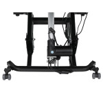 Křeslo polohovací, eletrické, šedá látka.