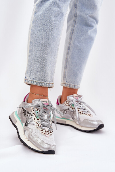 Semišové Sportovní Boty Tenisky Dámské D.Franklin Ztlumená Bílá DFSH387005 36