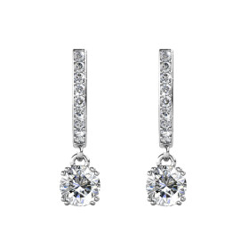 Royal Fashion stříbrné pozlacené náušnice Swarovski DES0150-WG