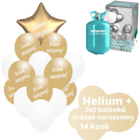 Helium set - zlaté balónky KRÁSNÉ NAROZENINY-Balonky.cz Helium set - zlaté balónky KRÁSNÉ NAROZENINY-Balonky.cz