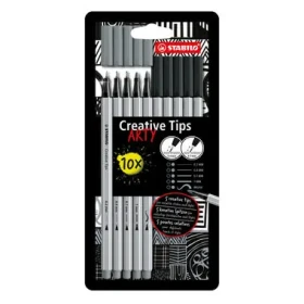 STABILO® Creative Tips - ARTY - 10 ks sada - černá, středně šedá (89/10-1-20)