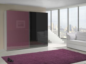 FRONTI Šatní skříň LUX 8 černý lesk / fialový lesk 6846