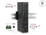 DeLock Externí průmyslový hub 1x USB 3.0 B (F) - 4x USB 3.0 A (F) černá (63309)