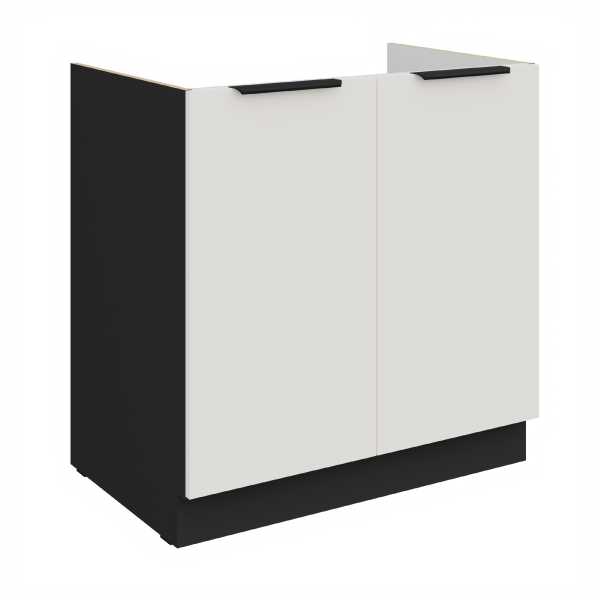 Spodní skříňka pod dřez Aria 80 ZL 1S BB - Premium Box Barva korpusu: Černá, Barva dvířek: WH - Crystal white AFM