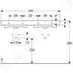 GEBERIT - iCon Dvojumyvadlo, 1200x485 mm, s KeraTect, bílá 124120600