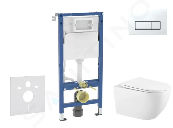 Geberit Set předstěnové instalace, klozetu Gaia a sedátka softclose, tlačítko Delta50, alpská bílá SANI11CA3144B