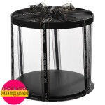 Cake star dortový box černý kulatý 26x44cm - bez stuhy