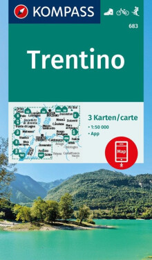 Trentino 1:50 000 / sada 3 turistických map KOMPASS 683