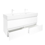 Koupelnová skříňka s umyvadlem SAT B-Way 119x50x45 cm bílá lesk BWAY2120WU2BB BWAY2120WU2BB