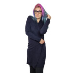 HOSH Dámský kardigan ve střední délce Velikost: UNI, Barva: Vínová