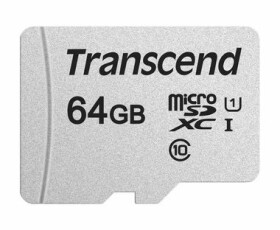 Transcend 300S 64GB / microSDXC paměťová karta / Class 10 / UHS-I U1 / R: 95MBps / W: 45MBps / + SD adaptér (TS64GUSD300S-A)