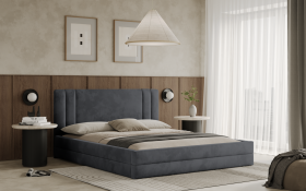 FRONTI Postel ALCAMO 160x200 tmavěšedá s úložným prostorem