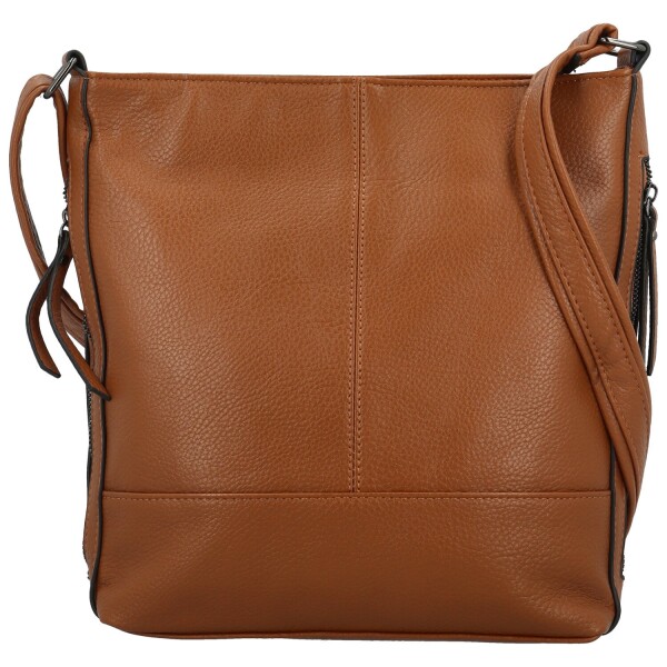 Módní dámská koženková crossbody kabelka Evelyne, hnědá
