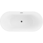 MEXEN/S - Luna volně stojící vana 140 x 75, bílá, sifon a přepad černá 52031407500-70