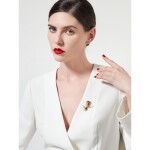 Exkluzivní brož Swarovski Elements Sabina - sova, Zlatá