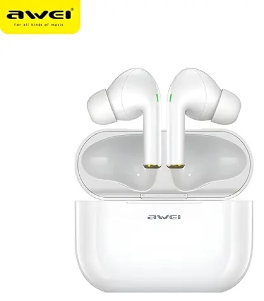 AWEI T29 bílá / Bezdrátová sluchátka / TWS / Bluetooth 5.0 / IPX4 / nabíjecí pouzdro (T26)