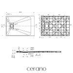 CERANO - Sprchová vanička obdélníková Gusto - SMC/minerální kompozit - strukturovaná černá matná - 100x70x3 CER-414596