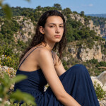 Náušnice s tygřím okem Céline - chirurgická ocel, Hnědá