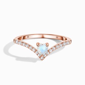Royal Fashion prsten 14k zlato Vermeil GU-DR20232R-ROSEGOLD-MOONSTONE-TOPAZ Velikost: 9 (EU: 59-60)