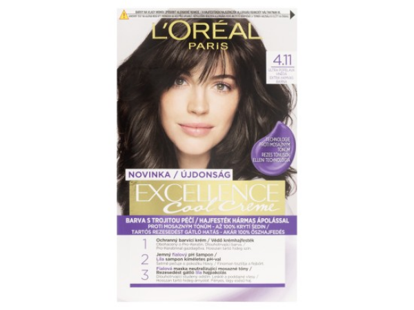 L'Oréal Paris Excellence Cool Creme permanentní barva na vlasy 4 .11 Ultra popelavá hnědá