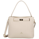 Luxusní dámská koženková kabelka do ruky Candice, tmavě béžová