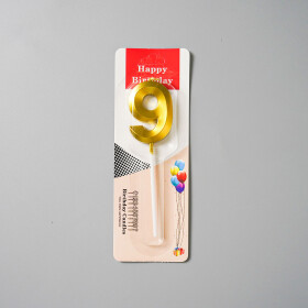 Dortová svíčka zlatá č.9