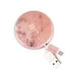 RichmondFinch CWTYPE-114 růžový mramor / Kabel USB-C / samonavíjecí / 90 cm (CWTYPE-114)
