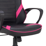 Herní křeslo, potah kombinace černé a růžové ekokůže, houpací mechanismus