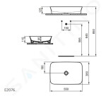 IDEAL STANDARD - Ipalyss Umyvadlo na desku, 550x380 mm, bez přepadu, Powder E2076X8