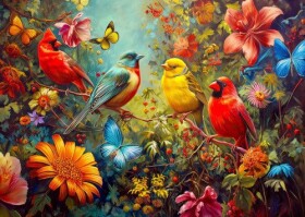 Puzzle Cvrlikání a Třepotání 1000 dílků