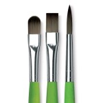 Štětec DaVinci zelený kulatý 373 - 4