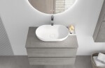 CERANO - Koupelnová skříňka Carole + deska pod umyvadlo Navira Slim - 18 mm - betonově šedá - 100x49,8x46 CER-8050BD82982