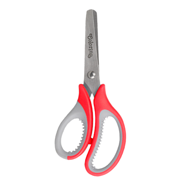 Nůžky dětské měkkým gumovým gripem, 14 cm, asymetrické