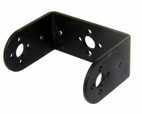 Hliníkový držák servomotoru U – krátký rovný, černý, 56x44mm (pro MG995/MG996)