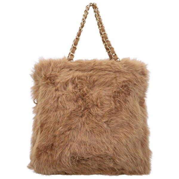 Módní dámská plyšová kabelka do ruky Lilith, camel