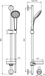 IDEAL STANDARD - Idealrain Set sprchové hlavice 100, 1 proud, tyče a hadice, chrom B9414AA