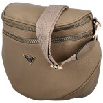 Trendy dámská koženková ledvinko-kabelka Senta, tmavě béžová