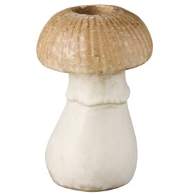 Ib Laursen Keramický svícen Mushroom 10,7 cm, béžová barva, keramika