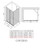 CERANO - Sprchový kout Volpe L/P - 6 mm - černá matná, transparentní sklo - 100x100x190 - zalamovací CER-427348