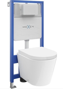 MEXEN/S - WC předstěnová instalační sada Fenix Slim s mísou WC Rico + sedátko softclose, bílá 61030478000
