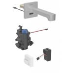 GEBERIT - Brenta Termostatická elektronická umyvadlová baterie pod omítku, síťové napájení, easy to clean, kartáčovaná nerez 116.297.SN.1