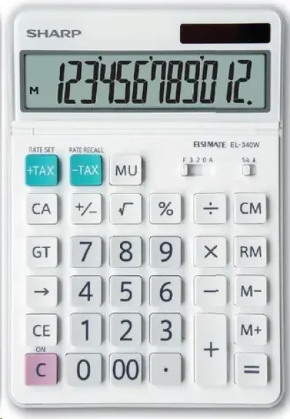 SHARP EL340W bílá / stolní kalkulačka / dvanáctimístná (SH-EL340W)