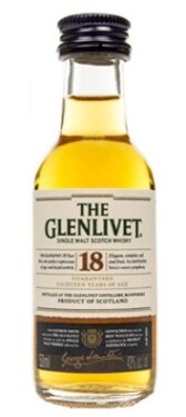 The Glenlivet Single Malt Scotch Whisky 18y 43% 0,05 l (holá lahev)