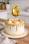 Dortová svíčka zlatá č.6