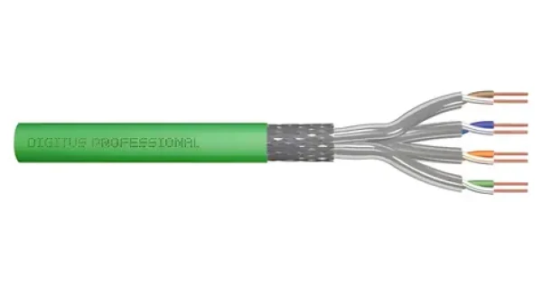 Digitus Cat8.2 S/FTP zelený / Instalační kabel / 500 m / AWG 22/1 / LSZH / Dca / 2000 MHz (DK-1843-VH-5)